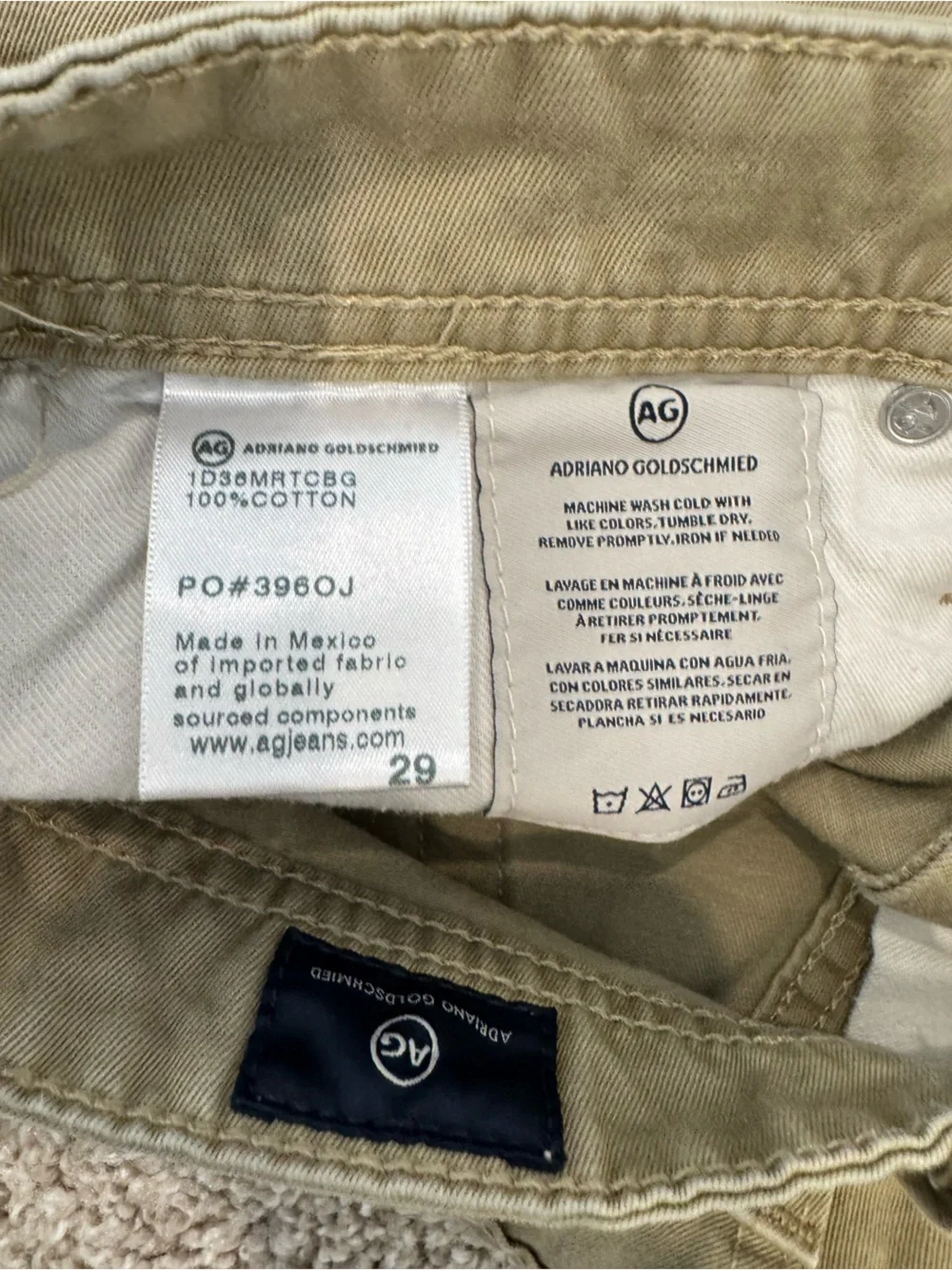 AG Adriano Goldschmied Men's Tan Flat Front Shorts